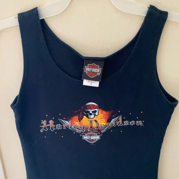 Harley Davidson Skull Crop top - Picture 2 of 2